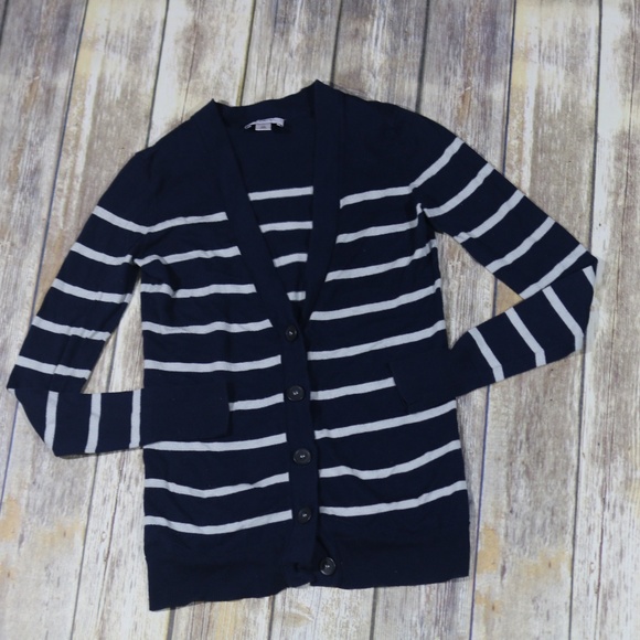 LOFT Sweaters - Ann Taylor Loft Boyfriend Cardigan Stripes V Neck